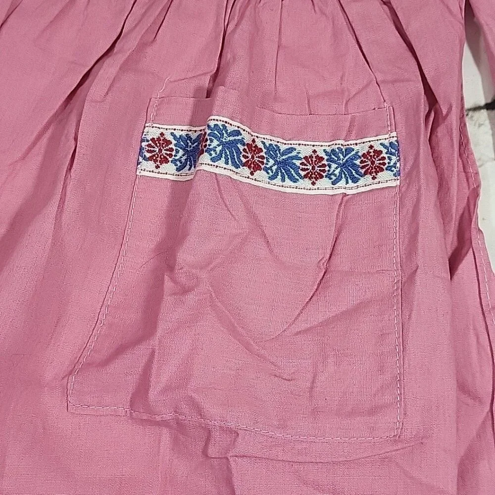 Vintage Half Aprons Lot Of 3‎ Handmade Crochet Pink Baking Crafting Retro